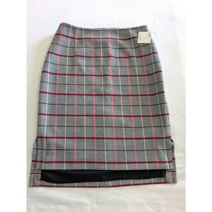 Halogen Skirt Womens Size 8 Plaid Pencil Lined NWT High Low Hem Office‎ Preppy
